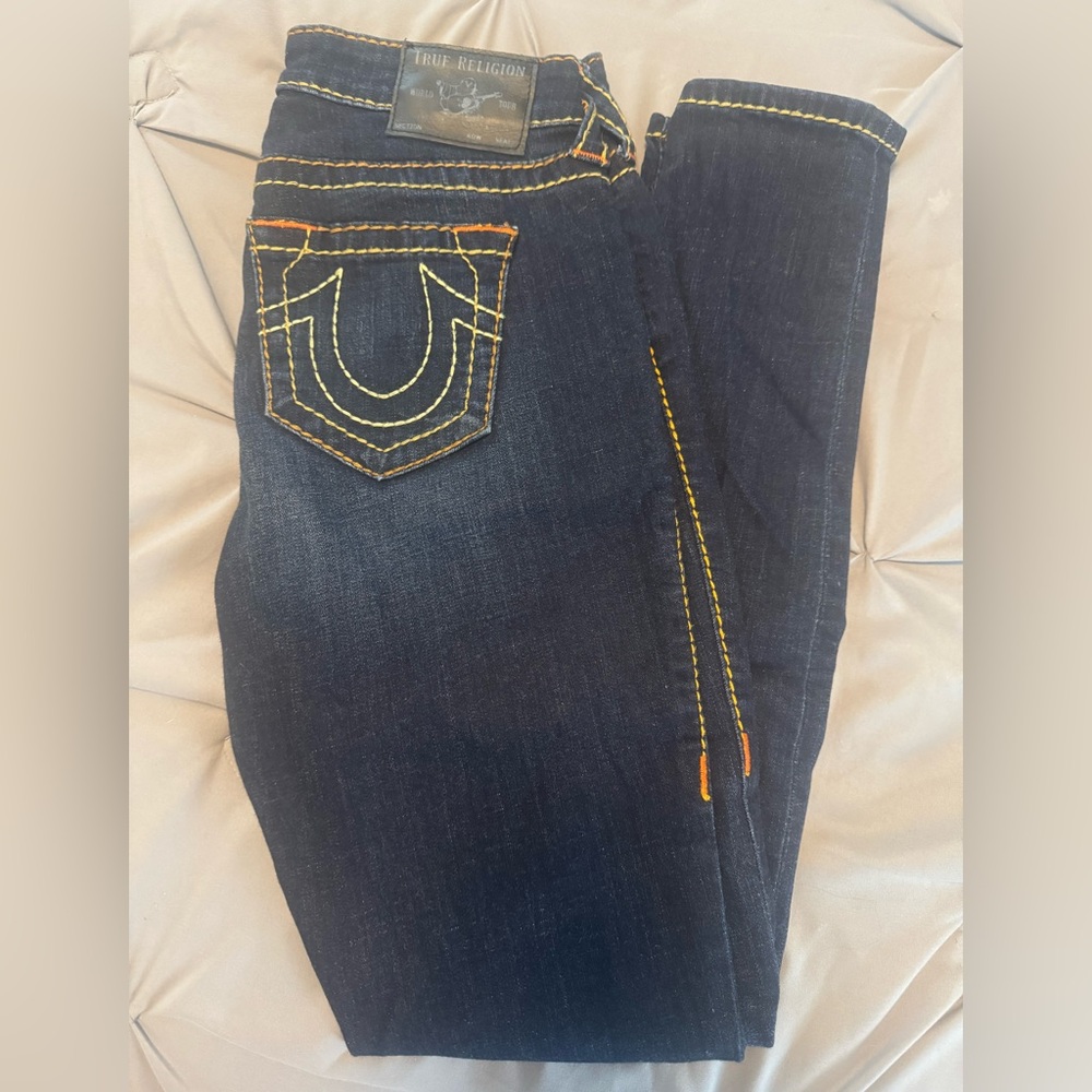 Women’s True Religion Halle mid rise super skinny jean